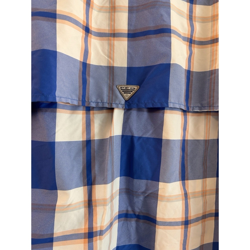Columbia Medium PFG Super Bahama Shirt Button Up Vented Quick-Dry Roll-Tab Plaid - Picture 6 of 13